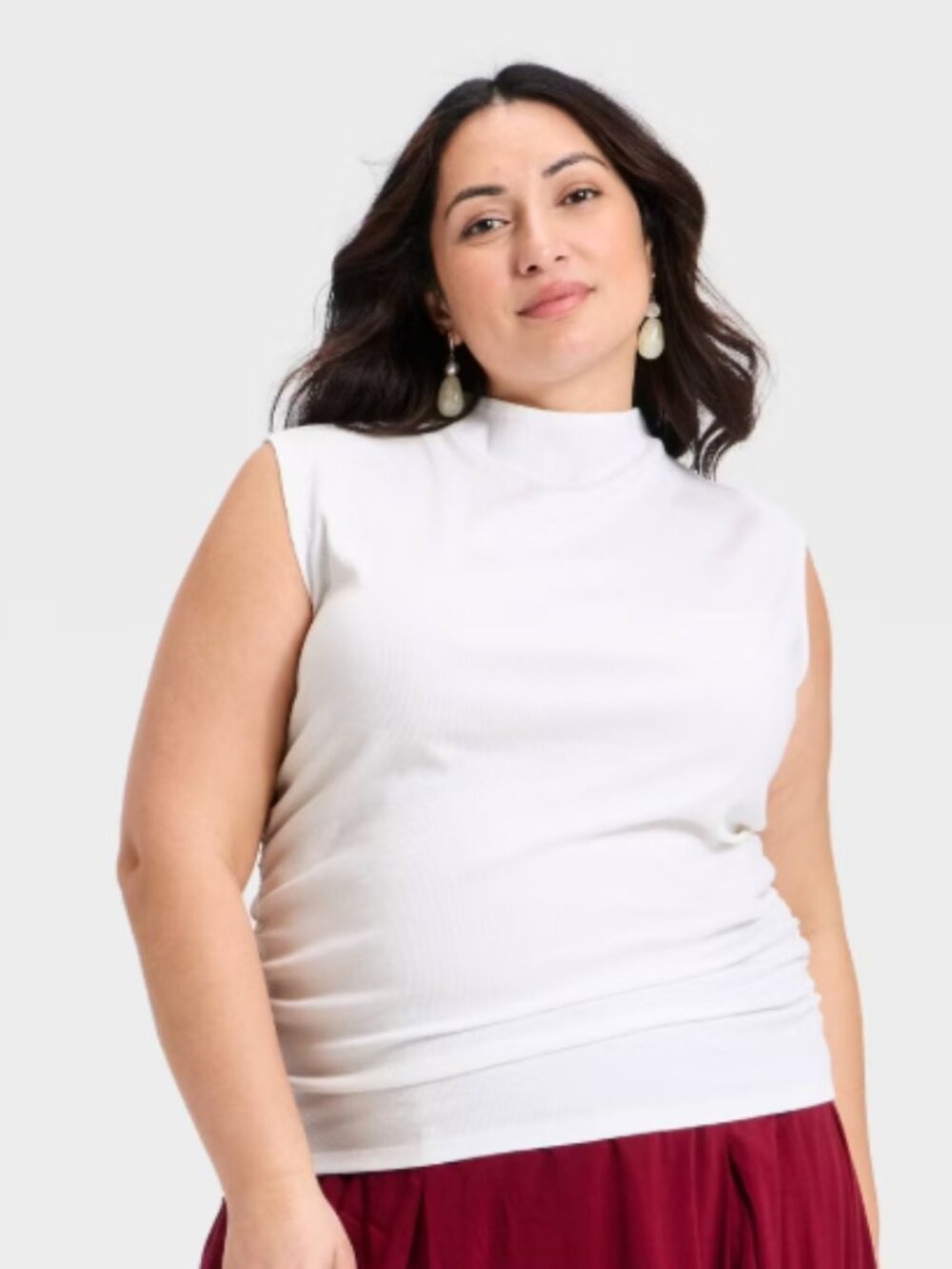 A New Day Slim Fit Modern Ribbed Mock Neck Tank Top Off-White XL NEW - Picture 9 of 9